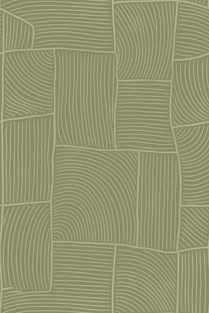 Sage Green Geometric Blocks Wallpaper Curved Line Pattern pattern artwork