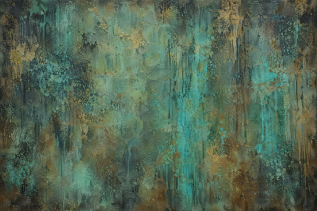 Aged Plaster Texture Wallpaper Muted Green Industrial Wall Mural pattern artwork