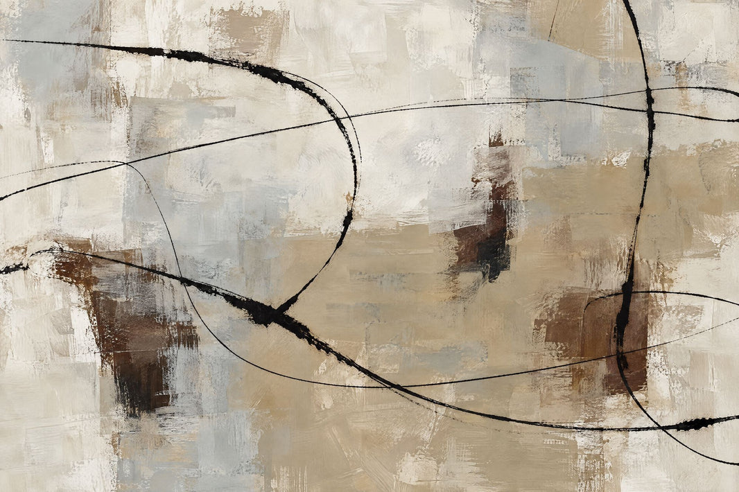 Layered Neutral Brushstrokes Wallpaper Modern Geometric Wall Mural pattern artwork