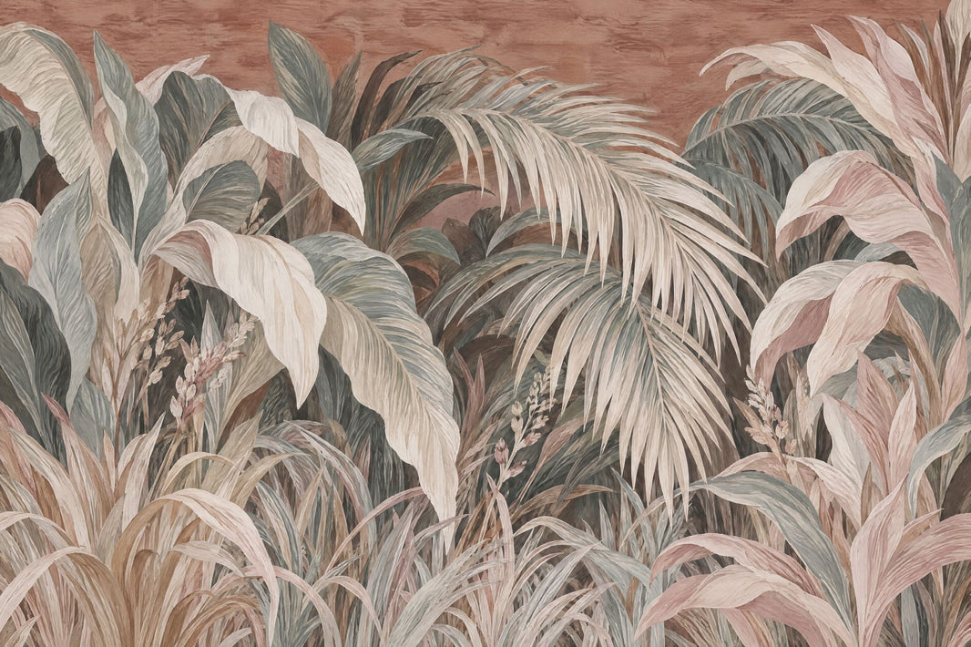 Tropical Palm Leaves Wallpaper Vintage Wall Mural pattern artwork