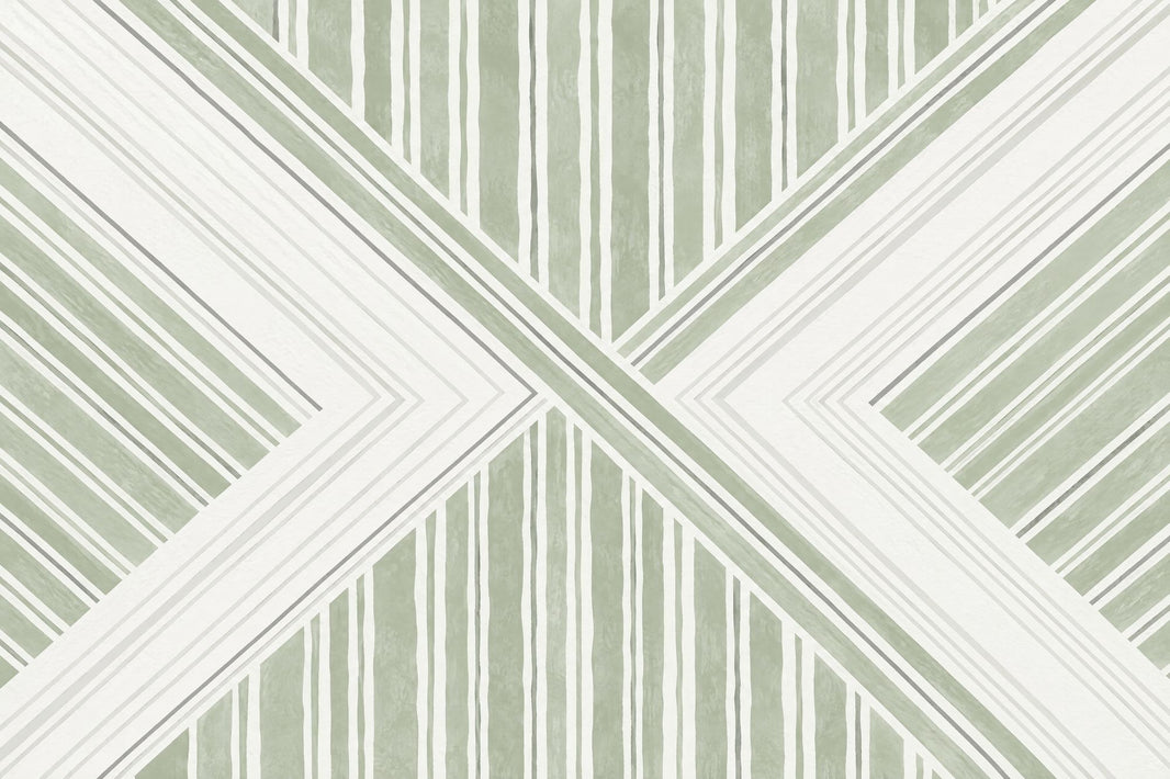 Sage Green Diagonal Stripes Wallpaper Modern Geometric Wall Mural pattern artwork
