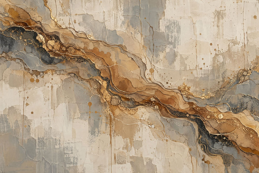Wavy Marble Veins Wallpaper Gold Line Concrete Texture Wall Mural pattern artwork