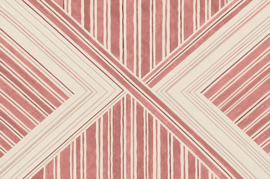 Intersecting Blush Stripes Wallpaper Modern Geometric Wall Mural pattern artwork