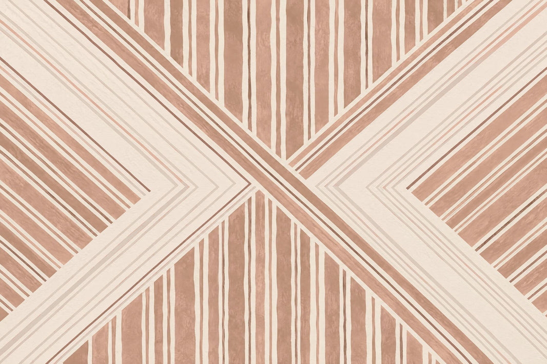 Intersecting Terracotta Stripes Wallpaper Modern Geometric Wall Mural pattern artwork