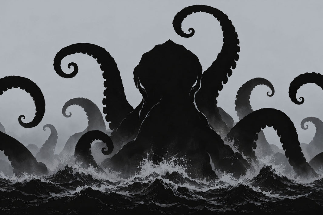 Kraken Tentacles Wallpaper Stormy Sea Wall Mural pattern artwork