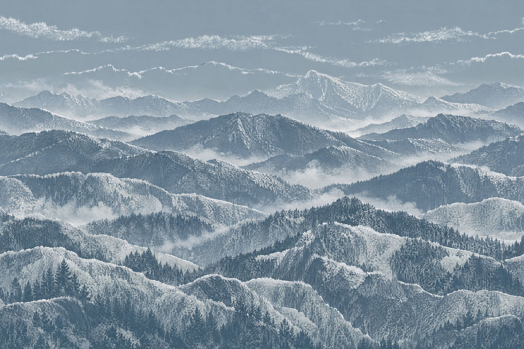 Snowy Mountains Wallpaper Panoramic Alpine Wall Mural pattern artwork