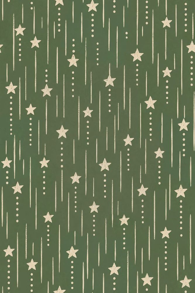 Cream Stars Wallpaper Olive Green Vertical Stripes pattern artwork