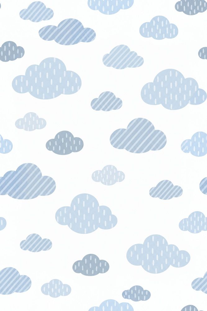 Blue Cloud Wallpaper White Background pattern artwork