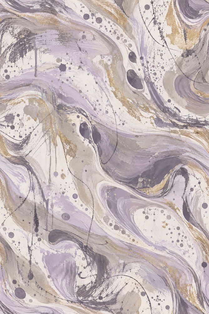 Abstract Marble Wallpaper Lavender Gray Brushstrokes pattern artwork