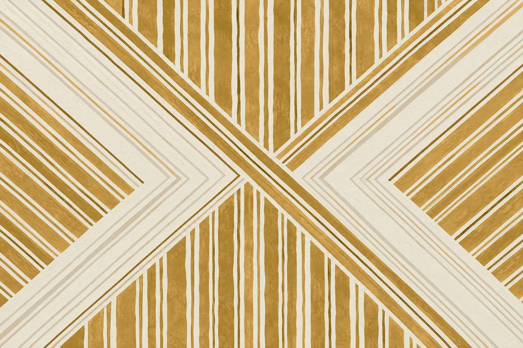 Gold Chevron Stripes Wallpaper Art Deco Accent Wall Mural pattern artwork
