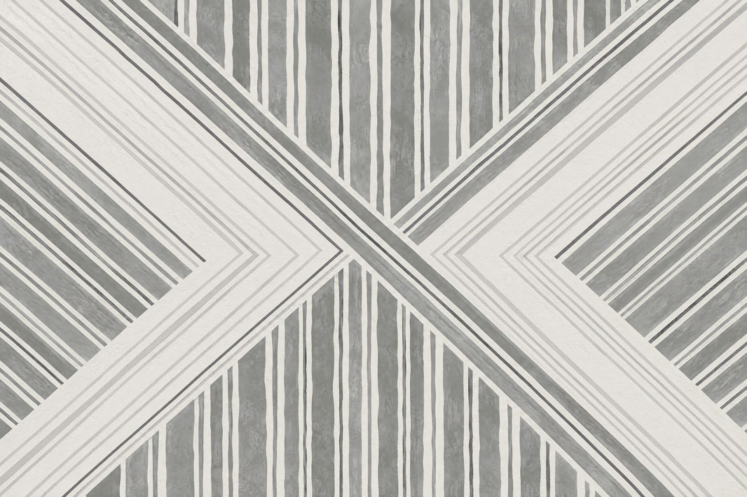 Crossed Gray Stripes Wallpaper Modern Geometric Wall Mural pattern artwork