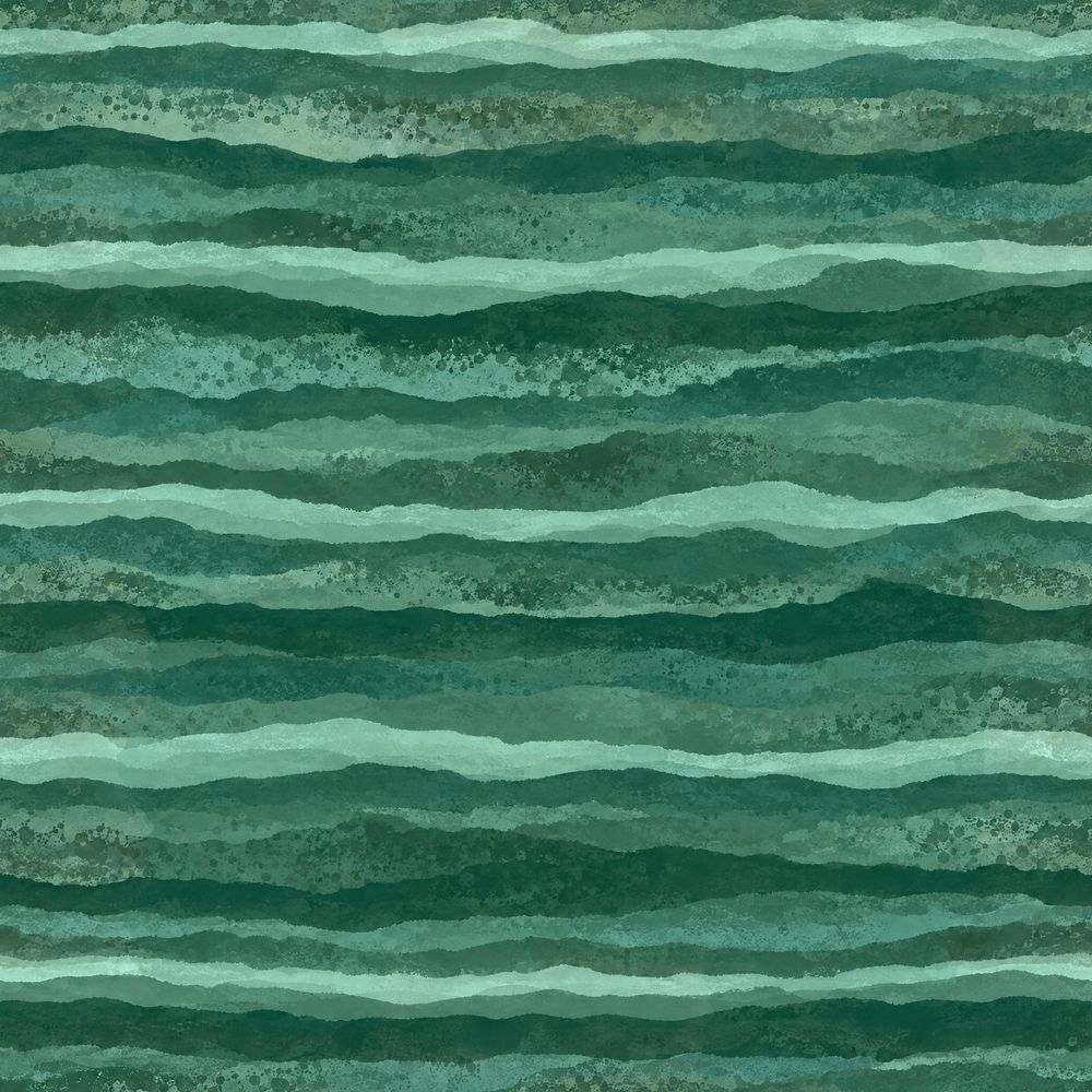 Abstract Green Watercolor Waves Wallpaper Wavy Stripes pattern artwork