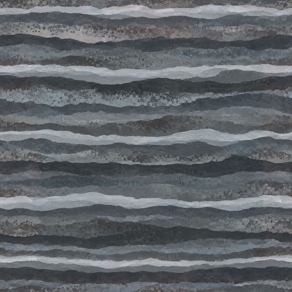 Layered Gray Wave Bands Wallpaper Watercolor Texture pattern artwork