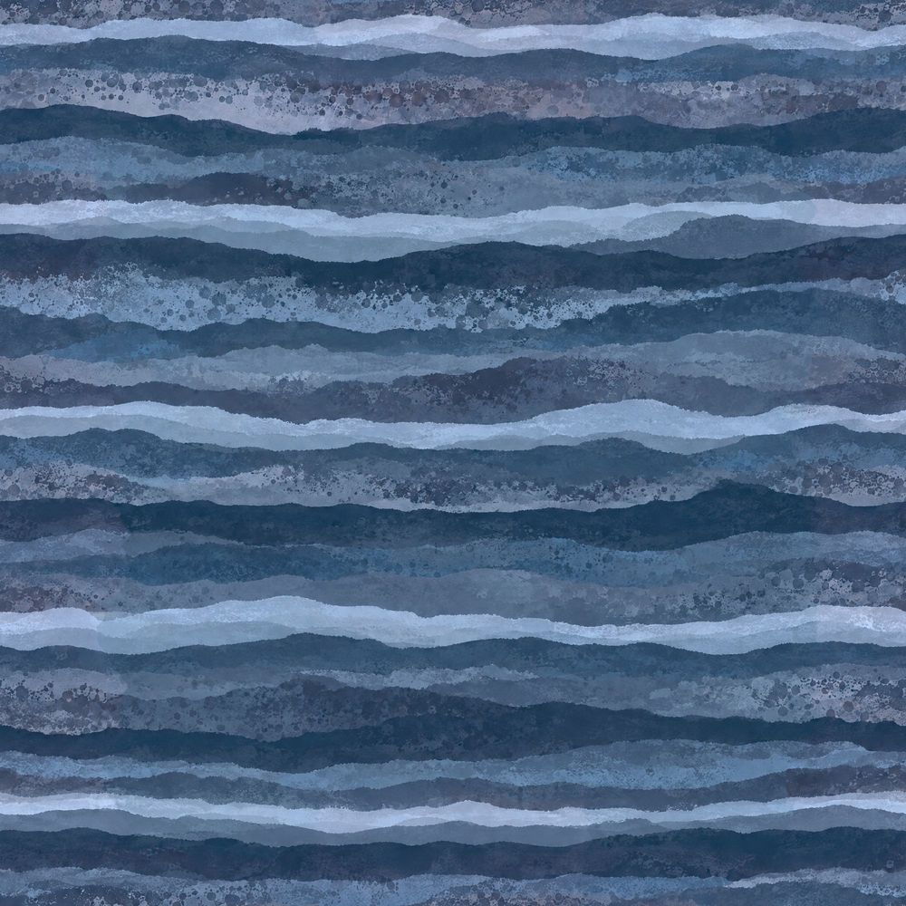 Abstract Blue Wave Stripes Wallpaper Watercolor Ombre pattern artwork