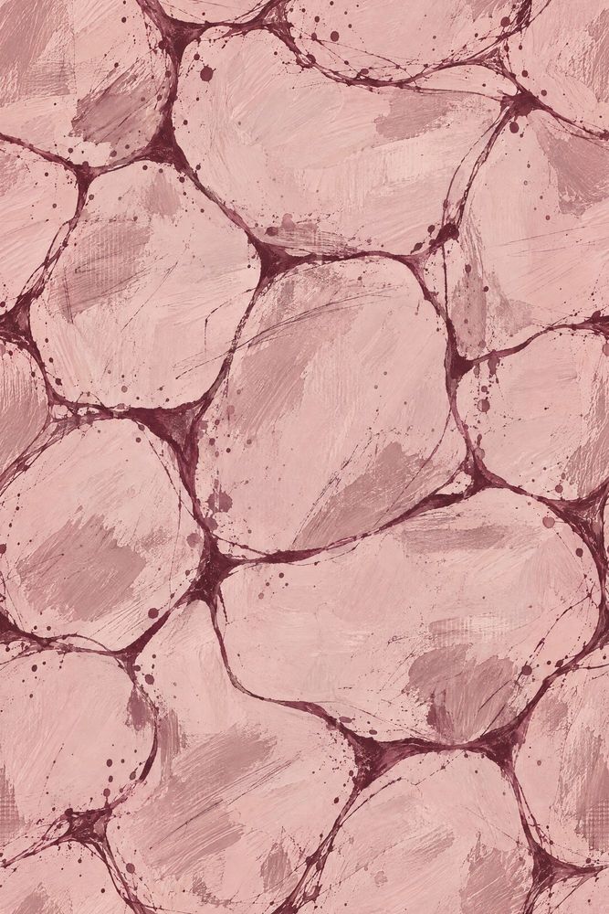 Organic Cellular Shapes Wallpaper Pink Burgundy Brush Strokes pattern artwork