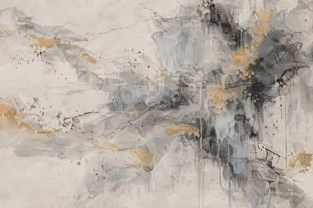 Gray And Gold Brushstrokes Wallpaper Modern Abstract Wall Mural pattern artwork