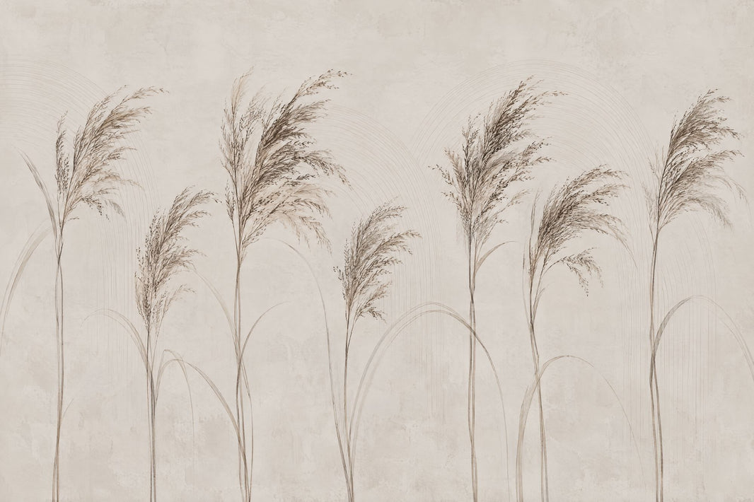 Pampas Grass Botanical Wallpaper Neutral Arches Wall Mural pattern artwork