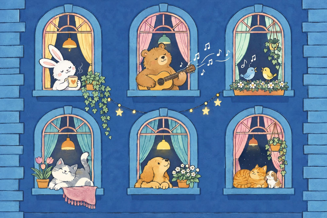 Whimsical Animal Apartment Wallpaper Storybook Wall Mural pattern artwork