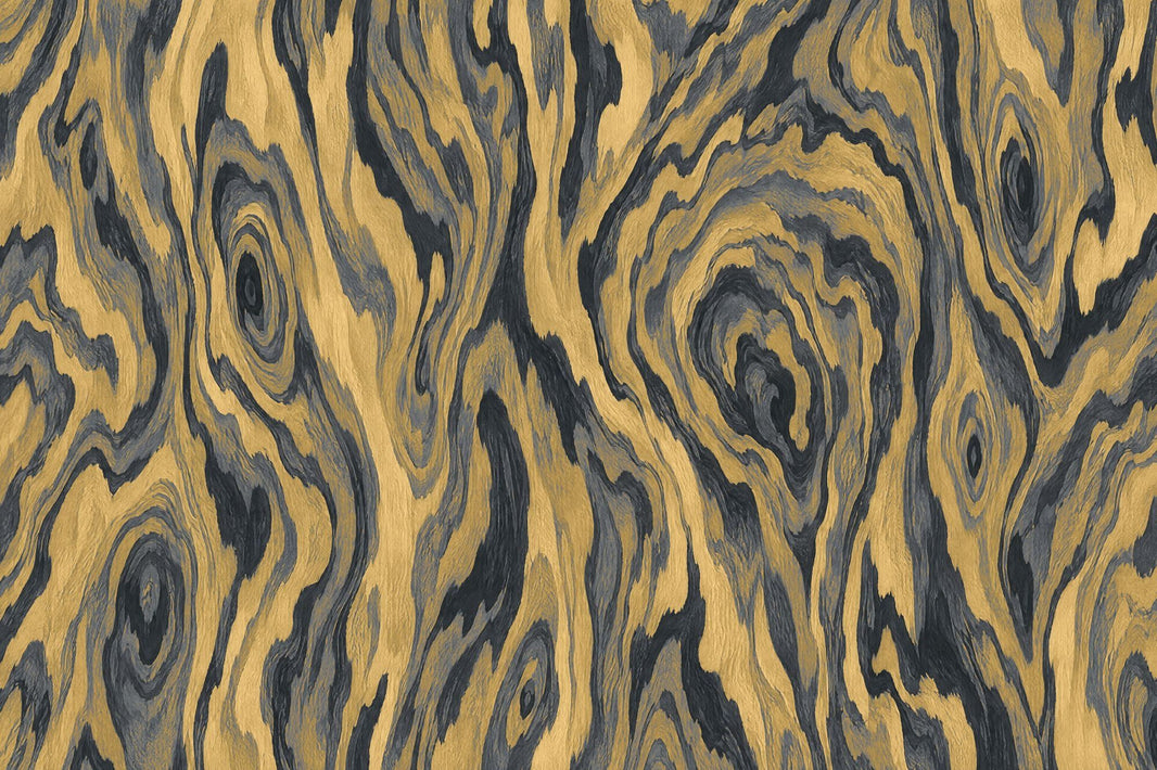 Gold Wood Grain Wallpaper Charcoal Veined Wall Mural pattern artwork