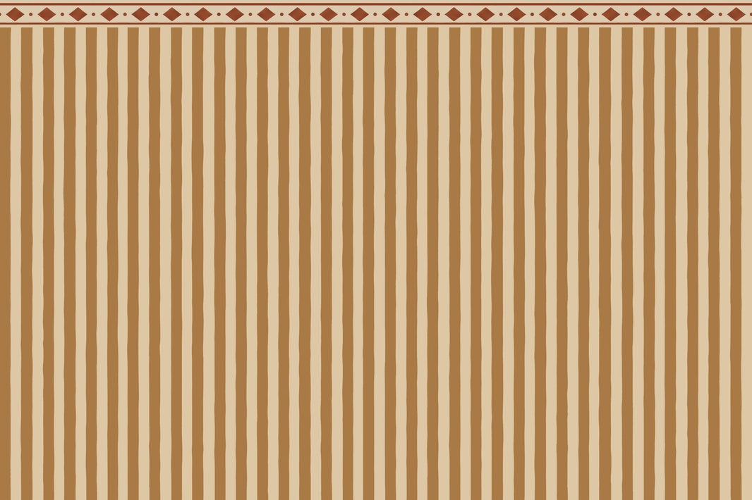 Vertical Stripes And Diamond Border Wallpaper Rustic Tan Wall Mural pattern artwork
