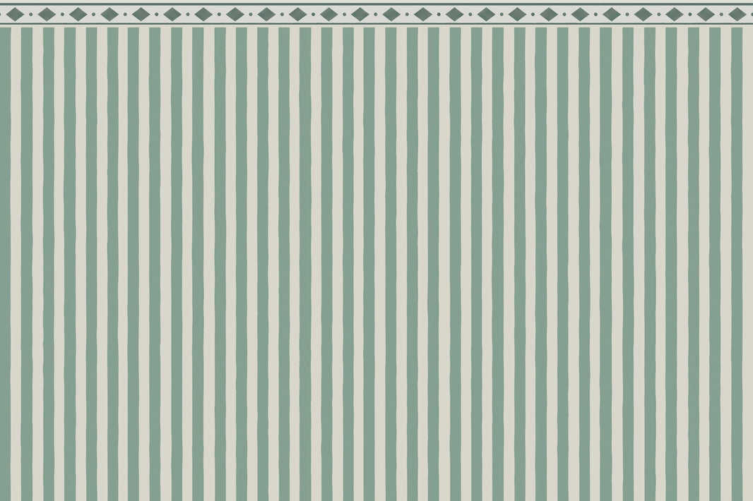 Sage Green Vertical Stripes Wallpaper Geometric Border Wall Mural pattern artwork