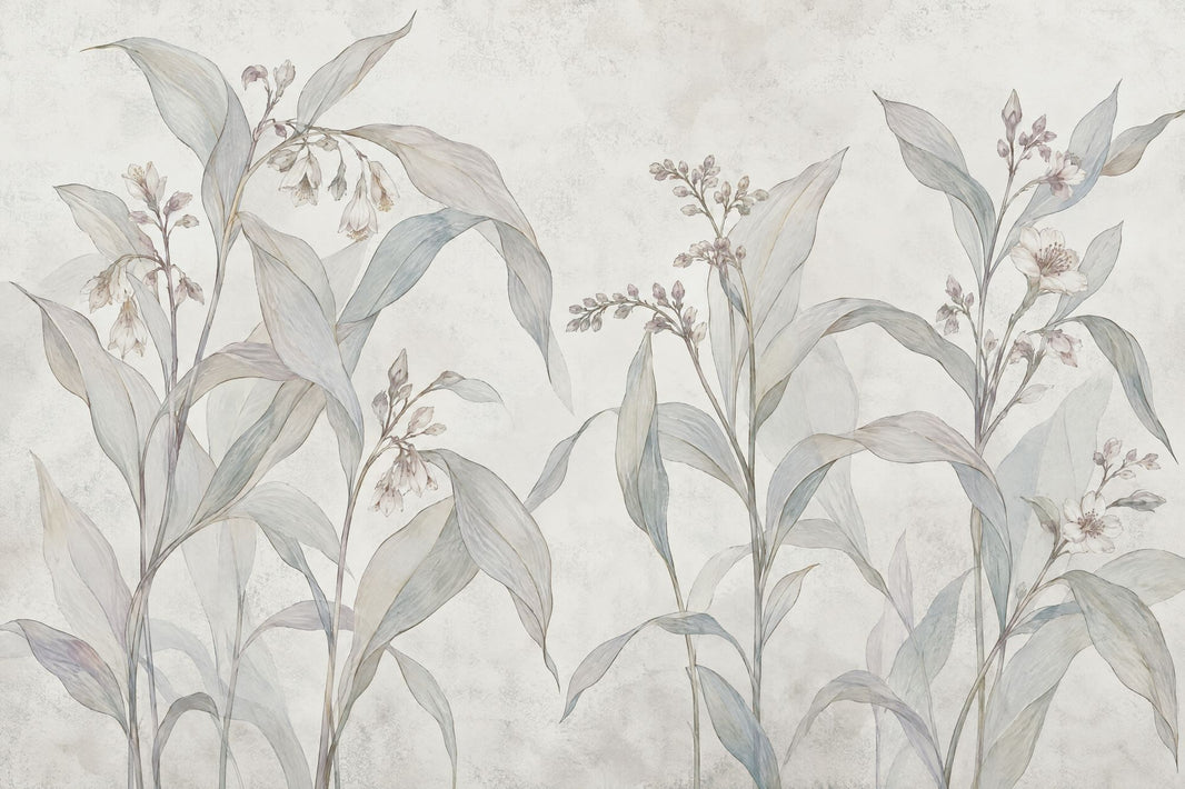 Delicate Botanical Stems Wallpaper Watercolor Floral Wall Mural pattern artwork