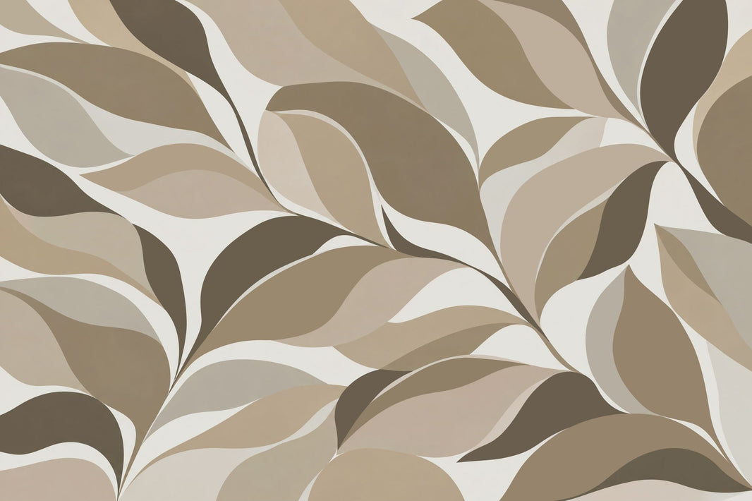 Abstract Leaf Shapes Wallpaper Neutral Botanical Wall Mural pattern artwork