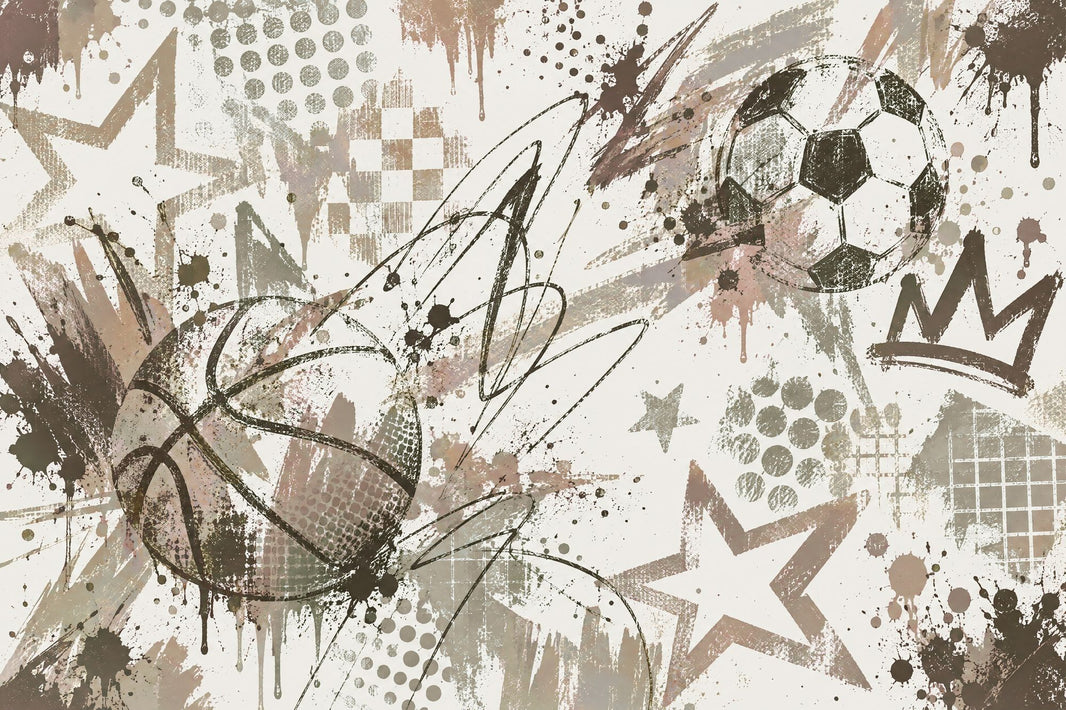 Graffiti Soccer Ball Wallpaper Urban Sports Wall Mural pattern artwork