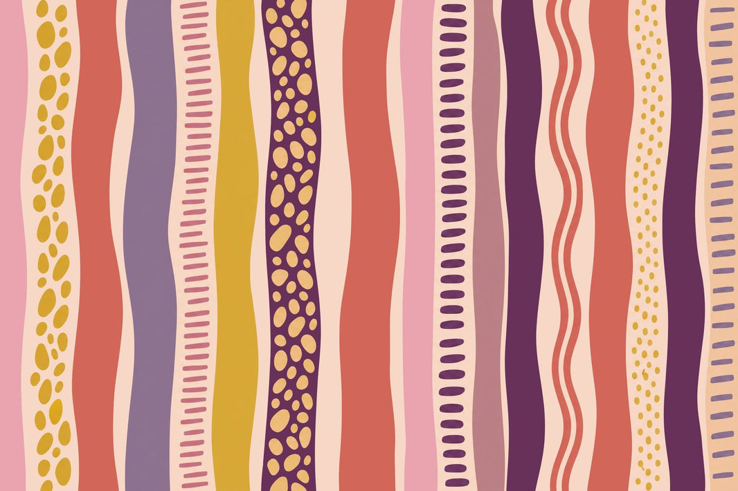 Abstract Wavy Stripes Wallpaper Playful Geometric Wall Mural pattern artwork