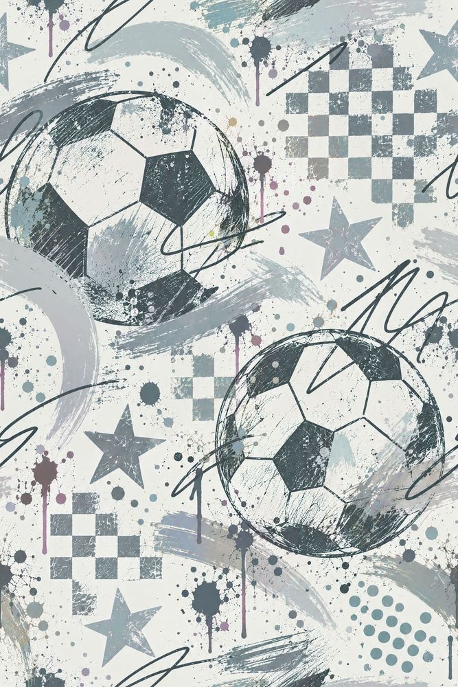 Soccer Balls Wallpaper Graffiti Stars Checkerboard pattern artwork