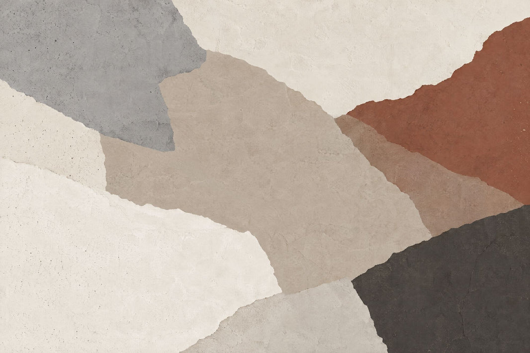 Layered Paper Texture Shapes Wallpaper Modern Neutral Wall Mural pattern artwork