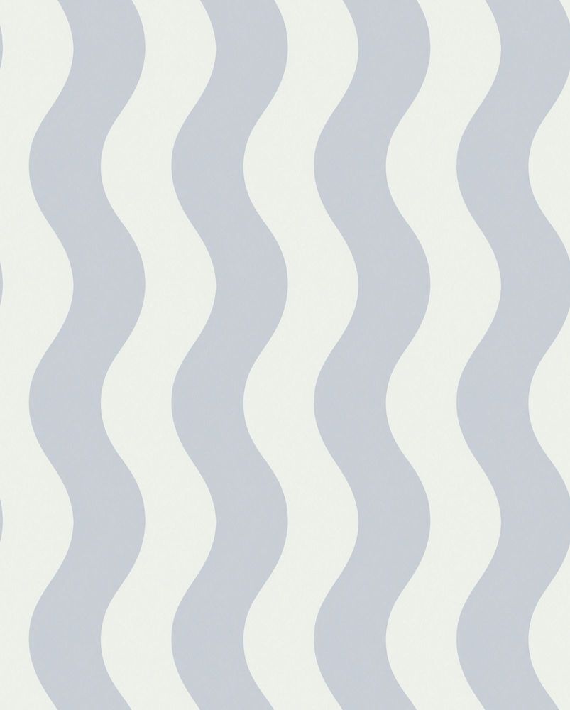 Vertical Wavy Stripes Wallpaper Light Blue Off White pattern artwork