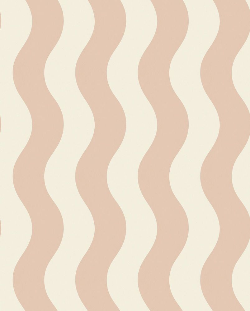 Wavy Stripes Wallpaper Blush Pink Cream Pastel Bands pattern artwork