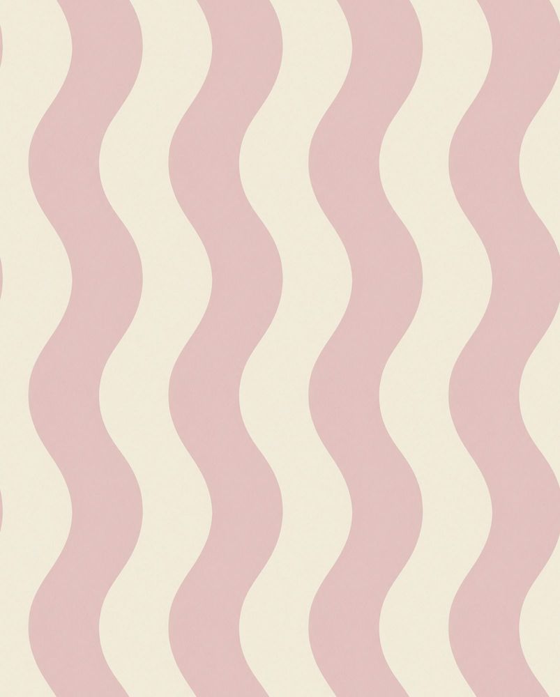 Wavy Stripes Wallpaper Pink Cream Abstract pattern artwork
