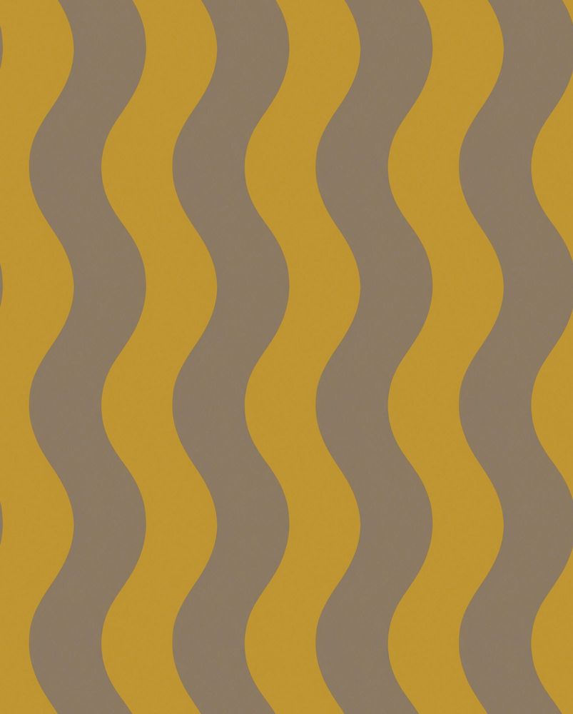Wavy Vertical Stripes Wallpaper Mid Century Modern Mustard Taupe pattern artwork