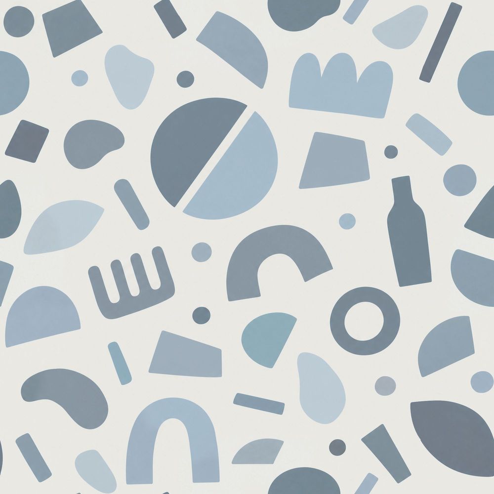 Abstract Arches And Circles Wallpaper Soft Blue On White Background pattern artwork