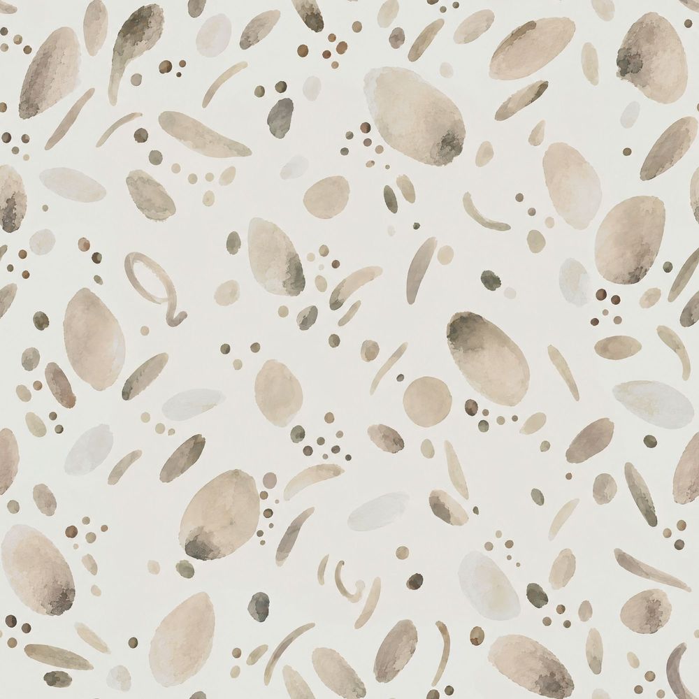 Abstract Pebble Shapes Wallpaper Neutral Watercolor Dots pattern artwork