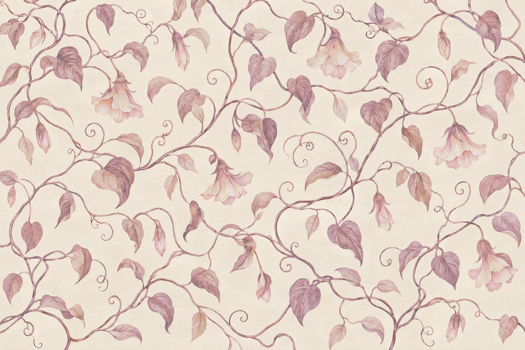 Watercolor Floral Vines Wallpaper Vintage Botanical Wall Mural pattern artwork