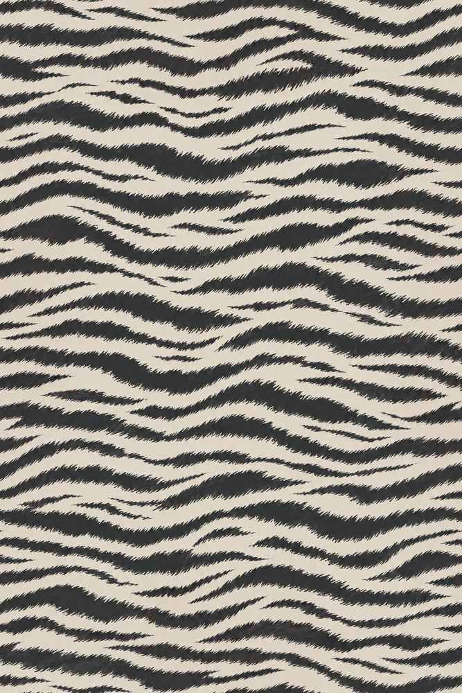 Zebra Print Wallpaper Black And Ivory Wavy Stripes pattern artwork