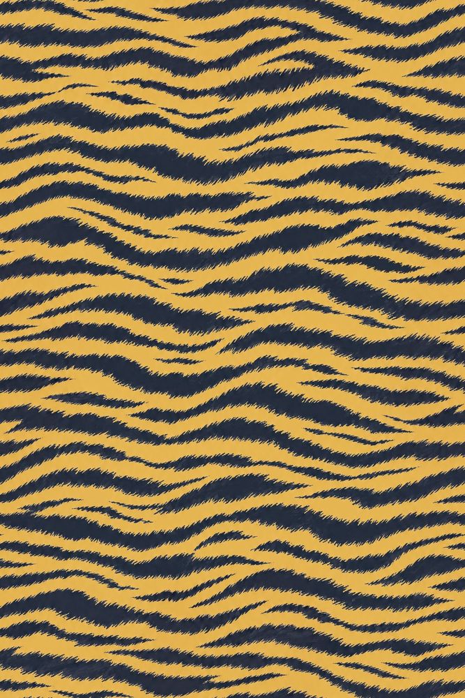 Tiger Stripe Wallpaper Yellow Gold And Navy Jagged Lines pattern artwork