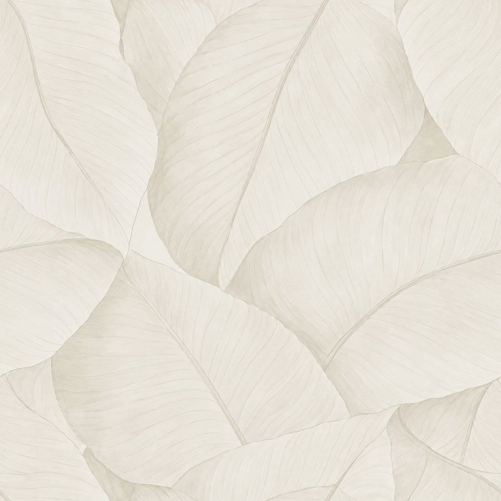 Layered Botanical Leaves Wallpaper Cream Ivory Neutrals pattern artwork
