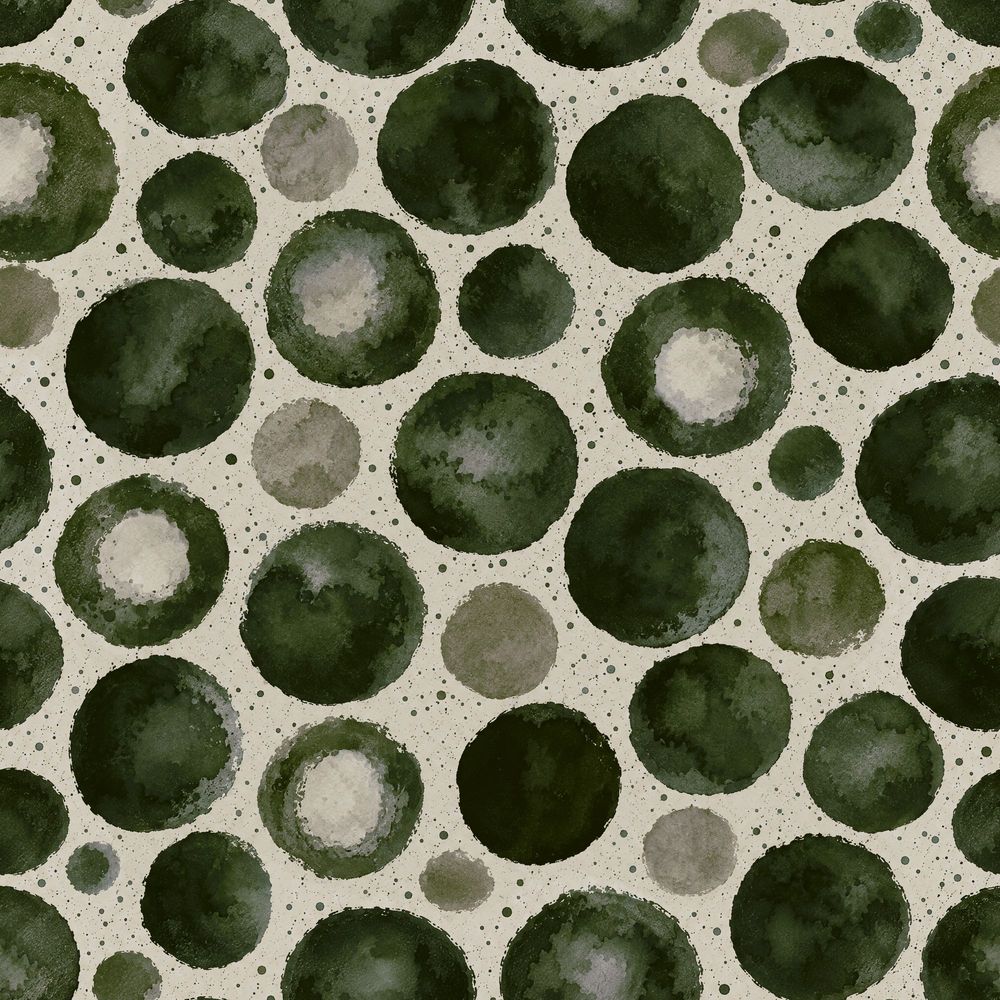 Watercolor Circles Wallpaper Green Abstract Dots pattern artwork