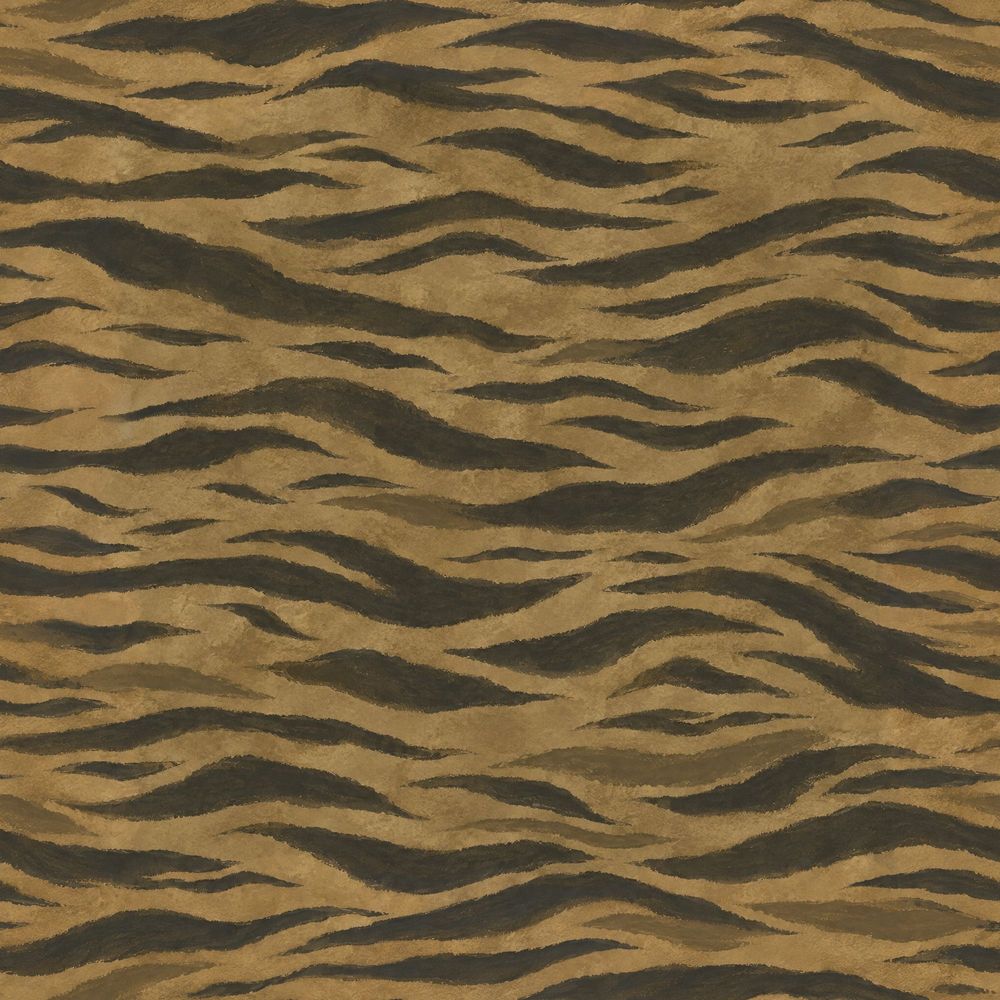 Tiger Stripe Wallpaper Earthy Brown Textured Safari Print pattern artwork