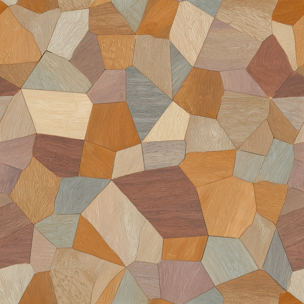 Geometric Mosaic Wallpaper Abstract Low Poly Woodgrain Texture Removable Wall Decor pattern artwork