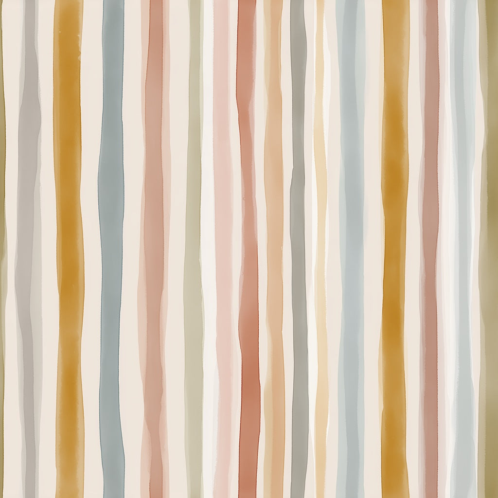 Watercolor Stripes Wallpaper Vertical Lines Hand Painted Removable Wall Decor pattern artwork