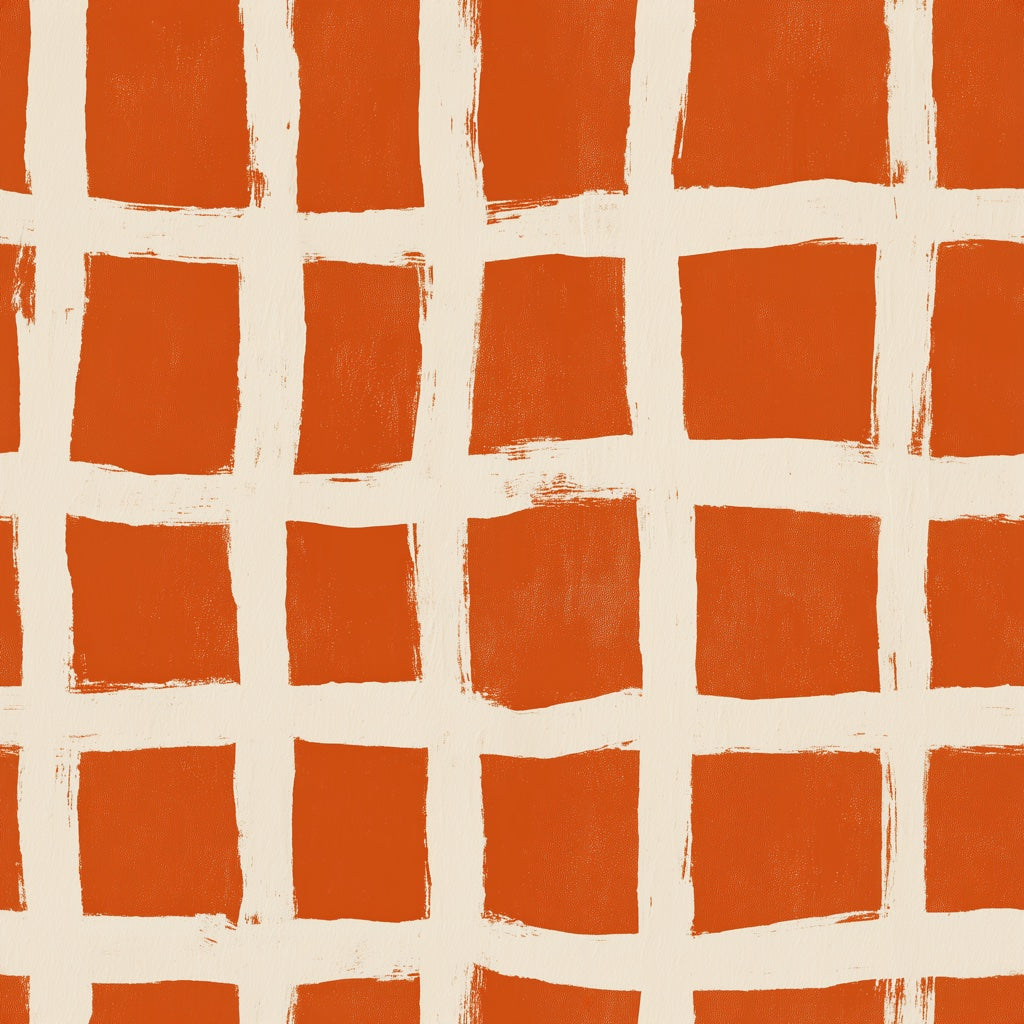 Checkered Grid Wallpaper Hand Painted Brushstroke Removable Modern Minimalist Wall Decor pattern artwork