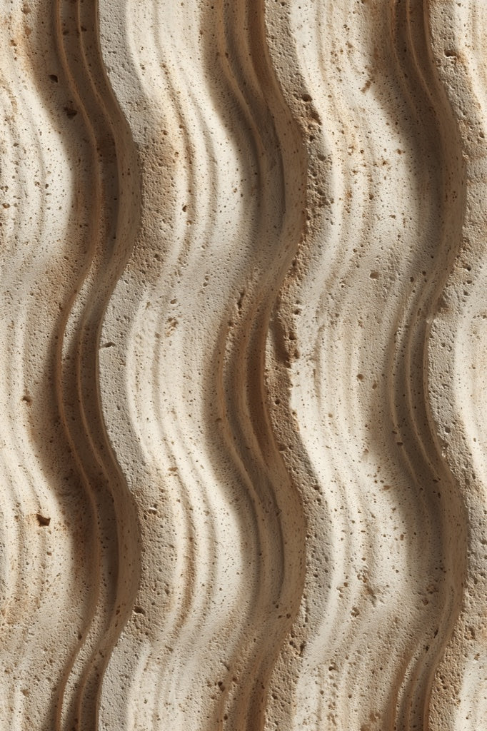 Abstract Wave Texture Wallpaper Beige Stone 3D Relief Removable Wall Decor pattern artwork