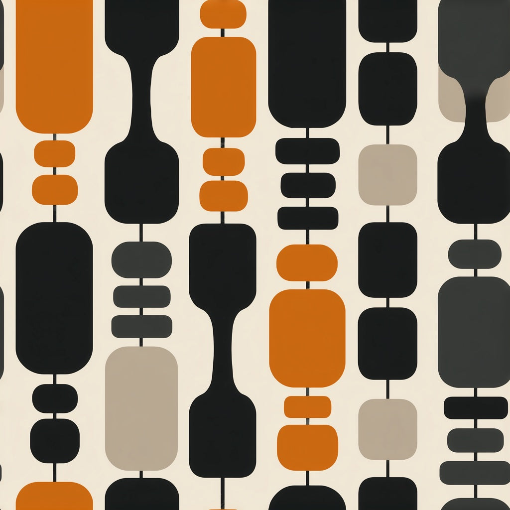 Mid Century Modern Wallpaper Retro Geometric Decorative Mural pattern artwork