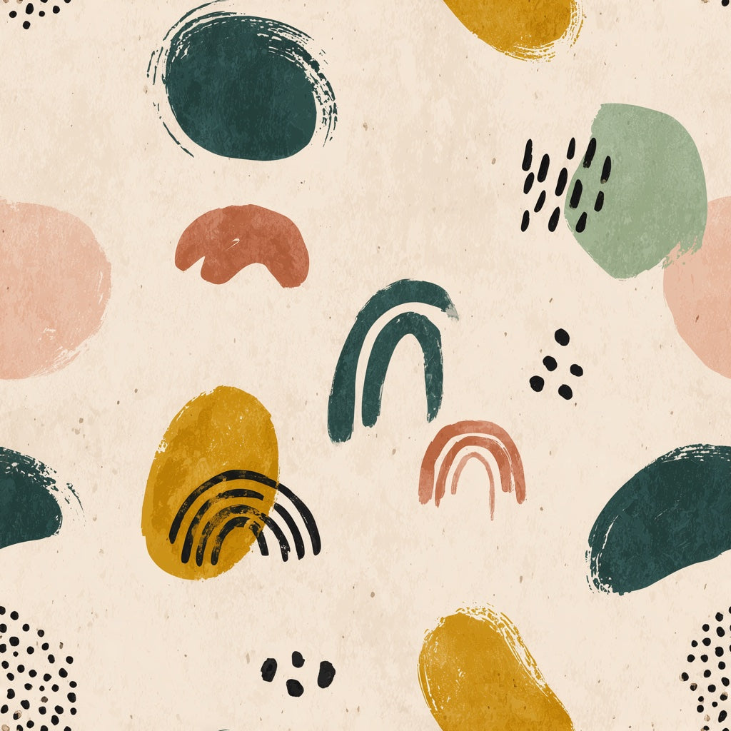 Abstract Wallpaper Geometric Shapes Hand Painted Decorative Mural pattern artwork