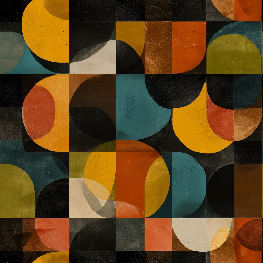 Mid Century Modern Wallpaper Retro Geometric Removable Wall Decor pattern artwork